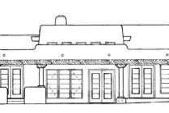 Exterior - Rear Elevation for Adobe / Southwestern House Plan #72-119 - 3 bed, 2.5 bath