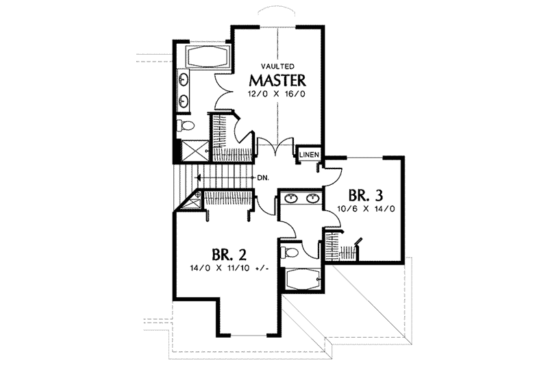 Home Plan - Floor Plan - Upper Floor for Traditional House Plan #48-202 - 4 bed, 2.5 bath