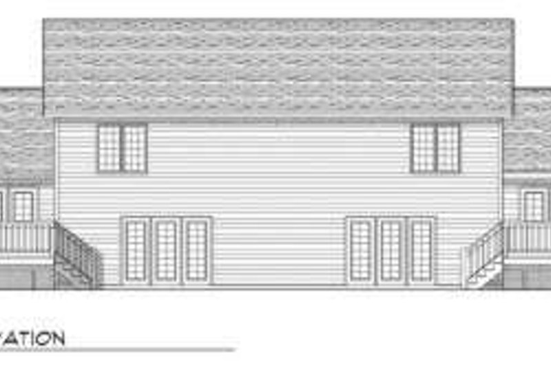 Home Plan - Exterior - Rear Elevation for Traditional House Plan #70-743 - 3 bed, 2.5 bath
