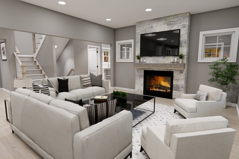 Architectural House Design - Interior - Family Room 1 for Bungalow House Plan #51-1367 - 4 bed, 3.5 bath