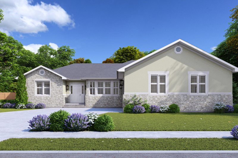 House Blueprint - Ranch Exterior - Front Elevation Plan #1060-280