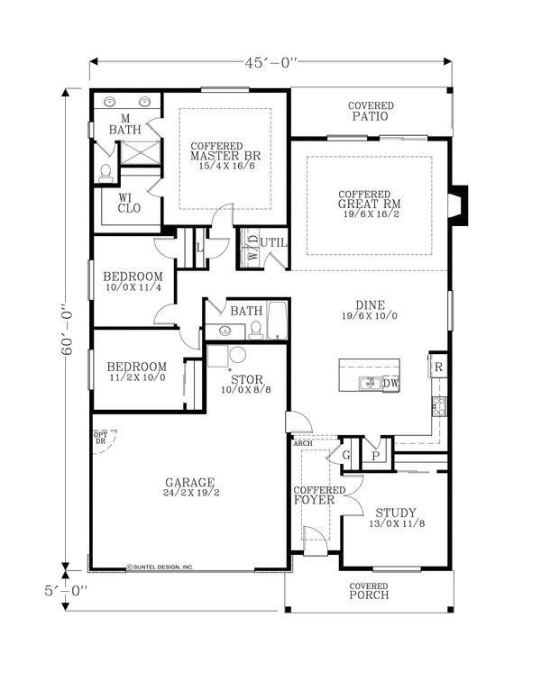 Home Plan - Craftsman Floor Plan - Main Floor Plan #53-636