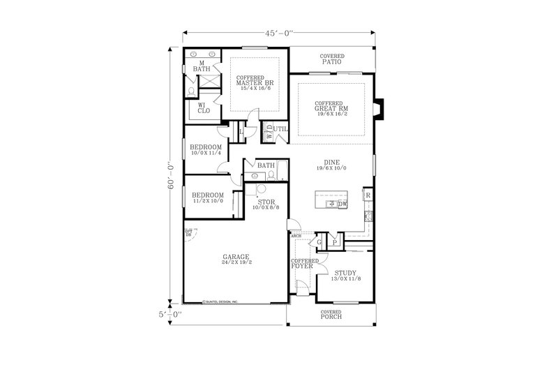Home Plan - Floor Plan - Main Floor for Craftsman House Plan #53-636 - 4 bed, 2 bath