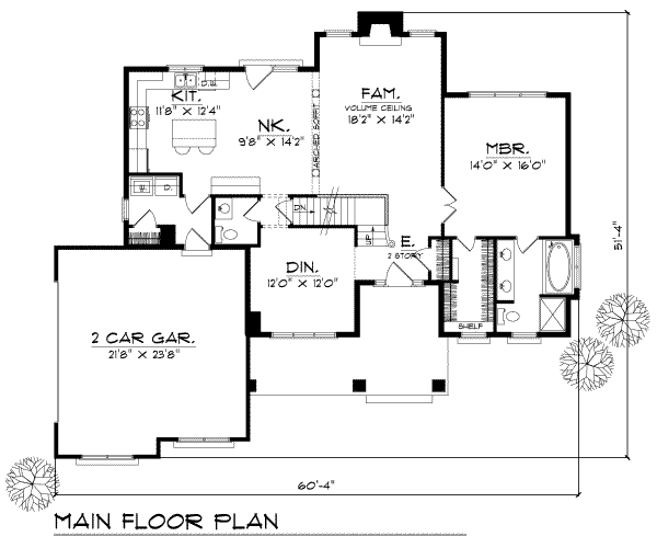 Traditional Floor Plan - Main Floor Plan #70-297