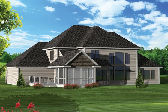 Exterior - Rear Elevation for Craftsman House Plan #70-1065 - 4 bed, 3.5 bath
