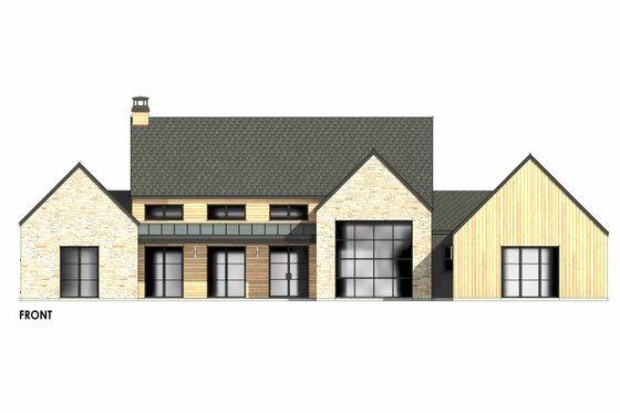 Exterior - Front Elevation 5 for Modern House Plan #1096-51 - 4 bed, 3.5 bath