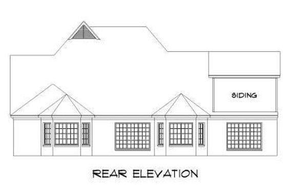 Exterior - Rear Elevation for Traditional House Plan #424-61 - 5 bed, 4 bath