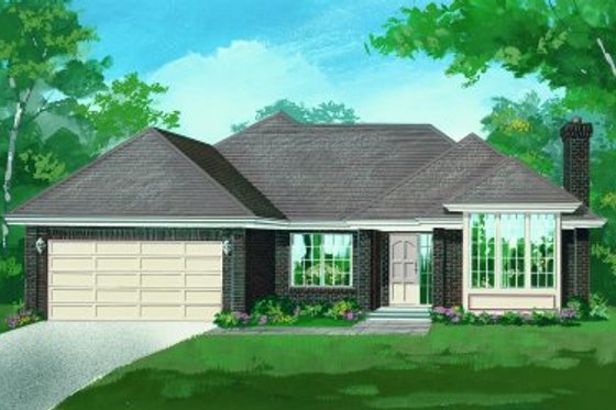 Exterior - Front Elevation for Traditional House Plan #47-619 - 3 bed, 2 bath