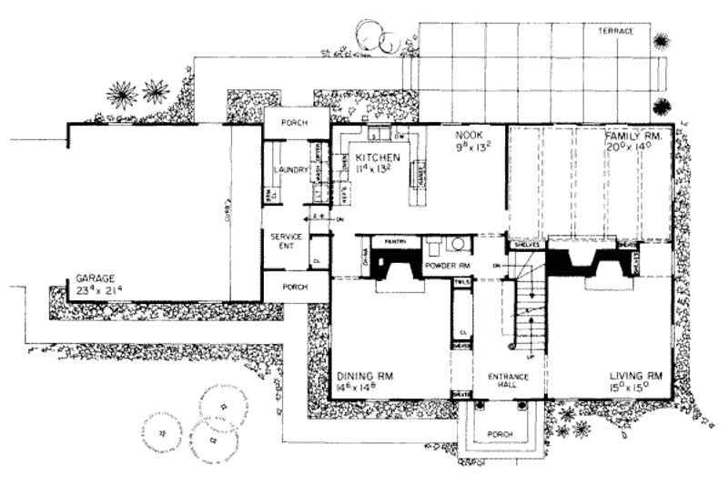 Home Plan - Floor Plan - Main Floor for Colonial House Plan #72-354 - 4 bed, 2.5 bath