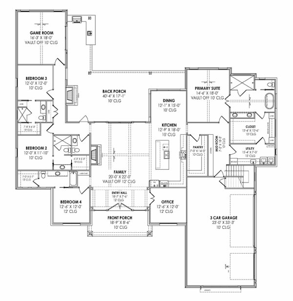 European Floor Plan - Main Floor Plan #1096-145