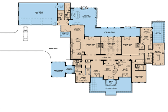 Floor Plan - Main Floor for European House Plan #923-98 - 5 bed, 6.5 bath