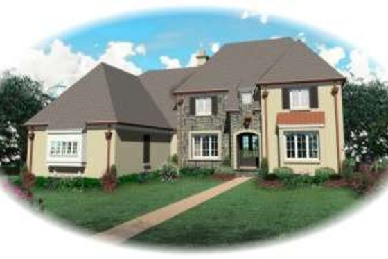 Exterior - Front Elevation for European House Plan #81-1283 - 4 bed, 4 bath