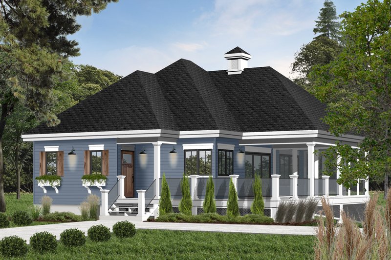 Dream House Plan - Exterior - Front Elevation 3 for Farmhouse House Plan #23-2270 - 1 bed, 1 bath