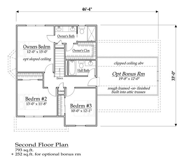 Farmhouse Floor Plan - Upper Floor Plan #459-5