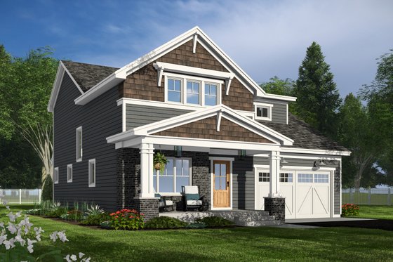 Exterior - Front Elevation 6 for Bungalow House Plan #51-1355 - 3 bed, 2.5 bath