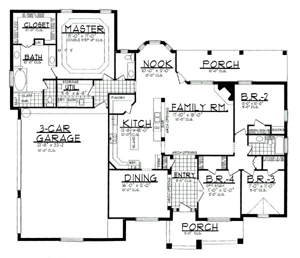 European Floor Plan - Main Floor Plan #62-128