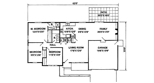 Ranch Floor Plan - Main Floor Plan #116-154