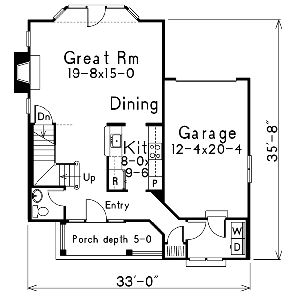 Home Plan - Cottage Floor Plan - Main Floor Plan #57-153