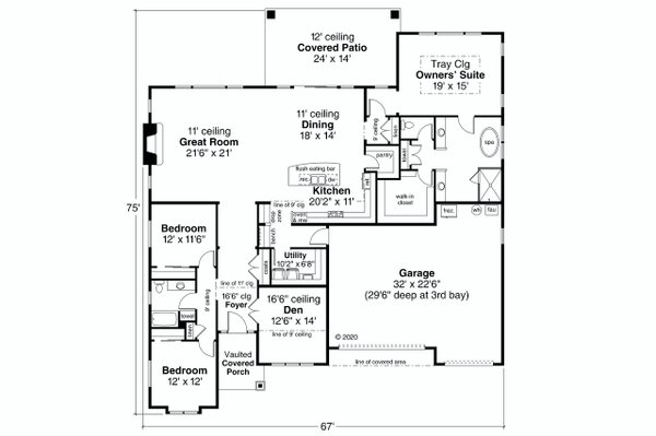 Contemporary Floor Plan - Main Floor Plan #124-1257