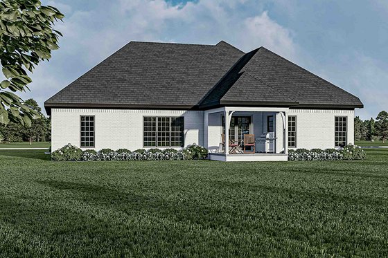 Exterior - Rear Elevation for Country House Plan #17-3353 - 3 bed, 2 bath
