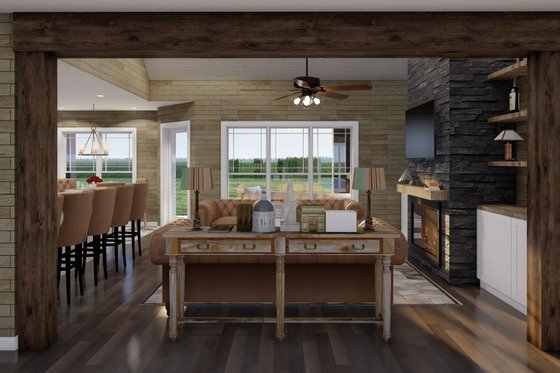 Interior - Family Room 1 for European House Plan #17-2574 - 3 bed, 2.5 bath