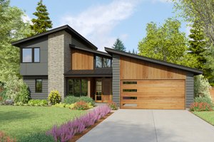 Contemporary Exterior - Front Elevation Plan #48-1168
