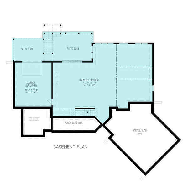 Home Plan - Floor Plan - Lower Floor for Contemporary House Plan #54-689 - 3 bed, 2 bath