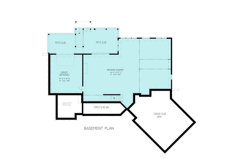 Home Plan - Floor Plan - Lower Floor for Contemporary House Plan #54-689 - 3 bed, 2 bath