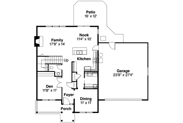 Traditional Floor Plan - Main Floor Plan #124-511