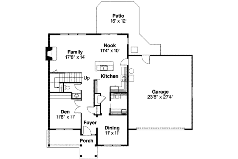 House Plan Design - Floor Plan - Main Floor for Traditional House Plan #124-511 - 4 bed, 2.5 bath