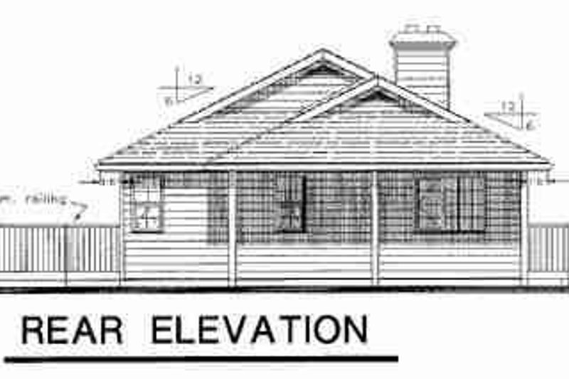 House Blueprint - Exterior - Rear Elevation for Traditional House Plan #18-9112 - 2 bed, 1.5 bath