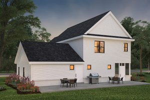 Exterior - Rear Elevation for Farmhouse House Plan #497-43 - 3 bed, 2.5 bath