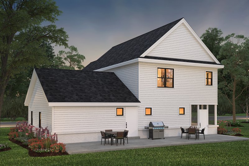 House Blueprint - Exterior - Rear Elevation for Farmhouse House Plan #497-43 - 3 bed, 2.5 bath