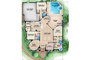 European Style House Plan - 3 Beds 3 Baths 2764 Sq/Ft Plan #27-440 