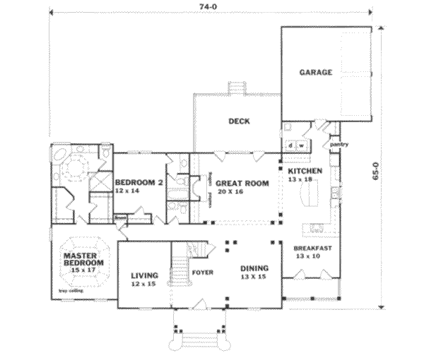 Home Plan - Colonial Floor Plan - Main Floor Plan #129-163