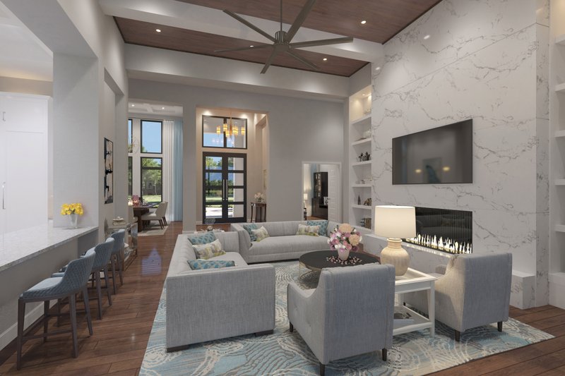 Home Plan - Interior - Family Room 1 for Prairie House Plan #930-535 - 4 bed, 4 bath
