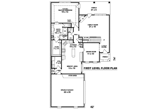 Floor Plan - Main Floor for European House Plan #81-830 - 3 bed, 2.5 bath
