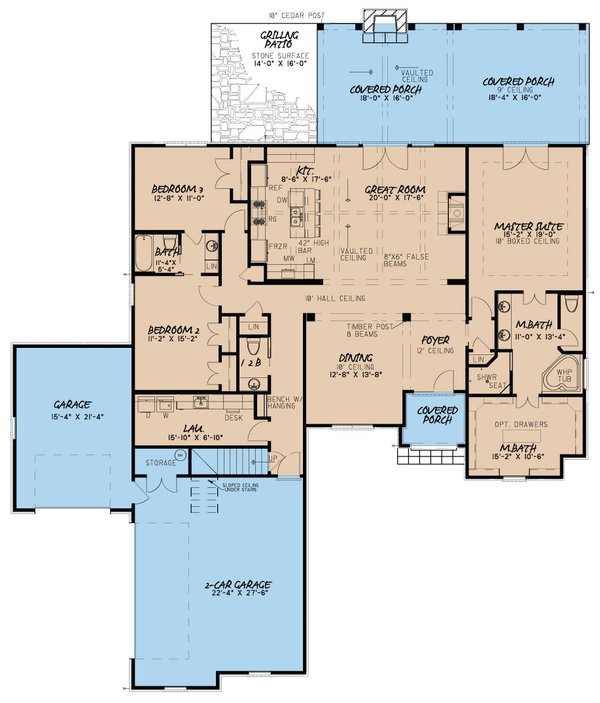 Architectural House Design - European Floor Plan - Main Floor Plan #17-3369