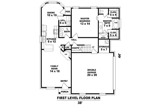 Floor Plan - Main Floor for Colonial House Plan #81-1375 - 3 bed, 2.5 bath