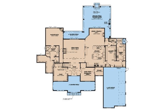 Floor Plan - Main Floor for Mediterranean House Plan #923-135 - 5 bed, 4.5 bath