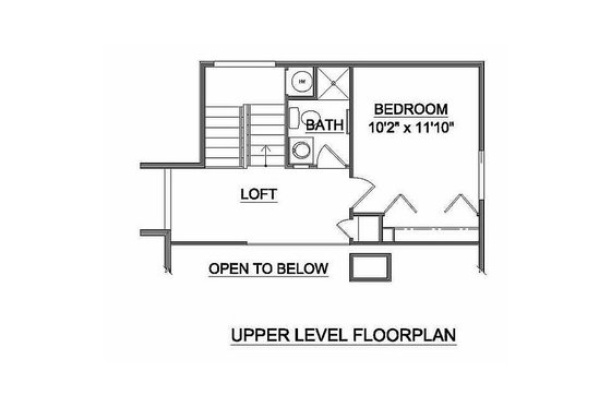 Floor Plan - Upper Floor for Contemporary House Plan #116-109 - 2 bed, 2 bath