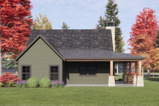 Exterior - Rear Elevation for Craftsman House Plan #1096-154 - 2 bed, 2 bath