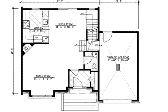 Floor Plan - Main Floor for Colonial House Plan #138-178 - 3 bed, 1.5 bath