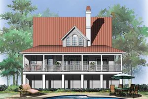 Exterior - Rear Elevation for Country House Plan #929-37 - 3 bed, 2.5 bath