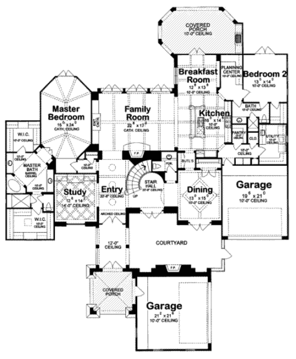 Architectural House Design - European Floor Plan - Main Floor Plan #20-1731