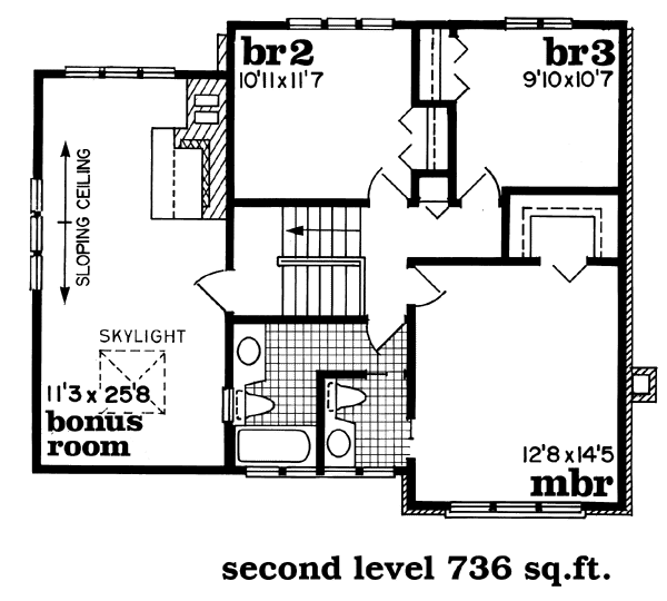 European Floor Plan - Upper Floor Plan #47-449