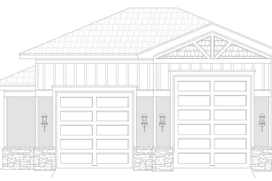Exterior - Front Elevation 3 for Craftsman House Plan #932-377, 0 bath