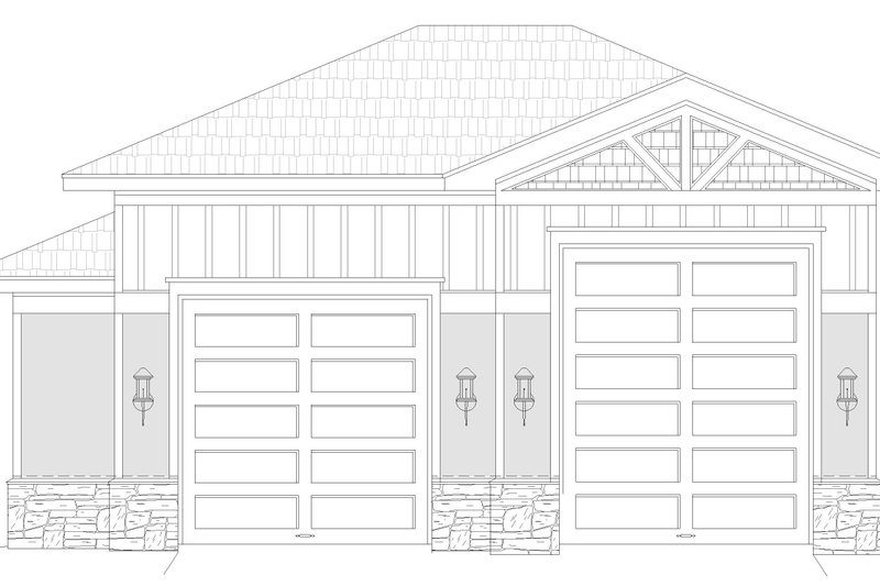Architectural House Design - Exterior - Front Elevation 3 for Craftsman House Plan #932-377, 0 bath