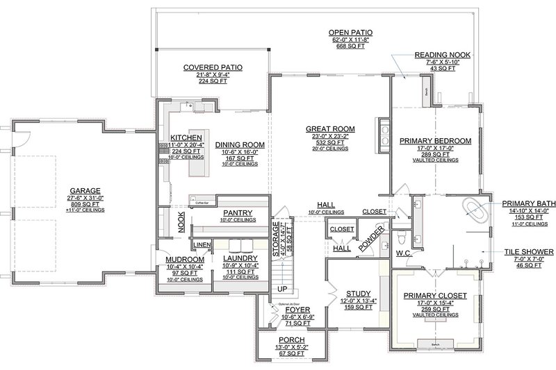 Dream House Plan - Floor Plan - Main Floor for Modern House Plan #1116-54 - 4 bed, 4.5 bath