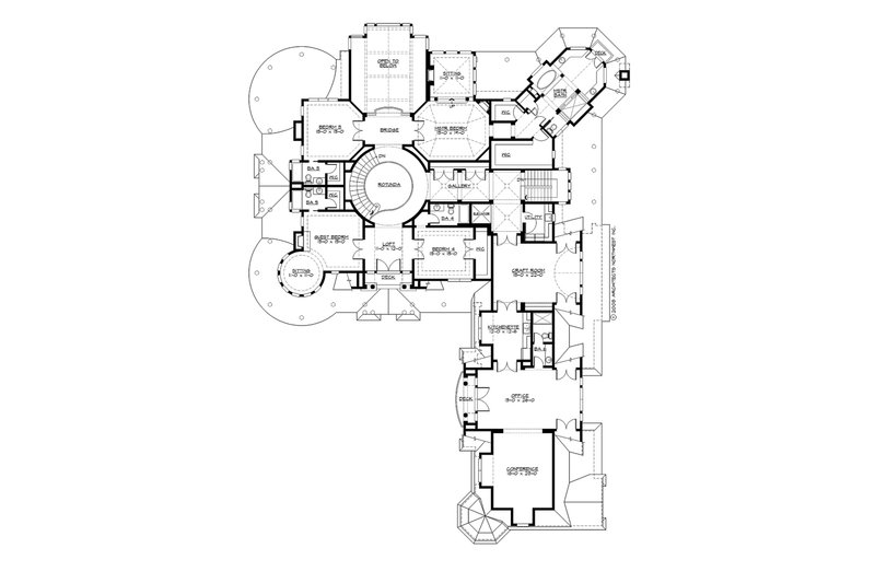 House Blueprint - Floor Plan - Upper Floor for Colonial House Plan #132-571 - 5 bed, 6.5 bath